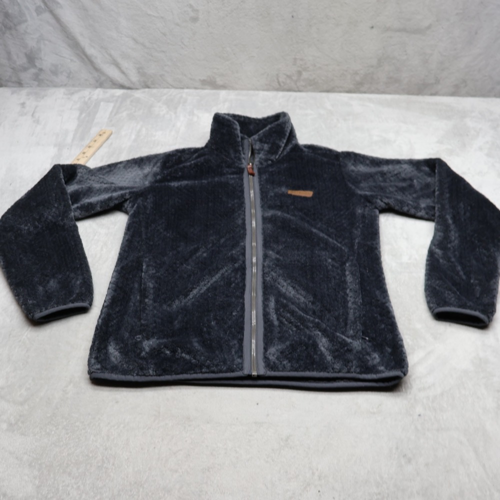 Columbia Jacket Womens Medium Gray Fire Side II Sherpa Fleece Full Zip Outdoor